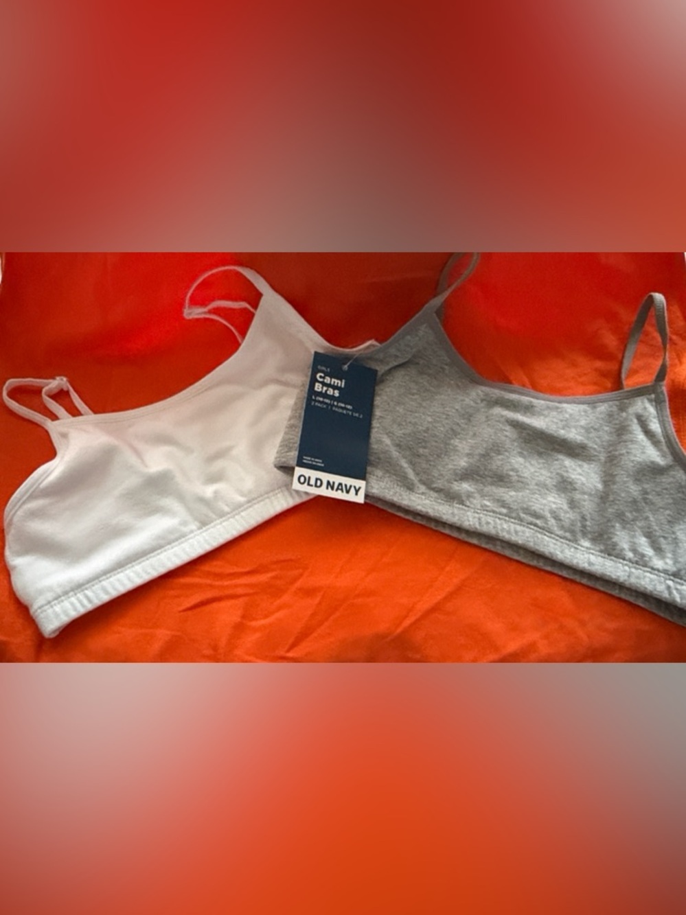 NWT Old Navy Cami Bra Duo — White & Heather Gray
